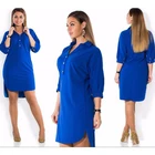 Fashion Autumn Casual Dress New Fashion Women Spring Autumn Lapel V-neck Casual Loose Plus Size Shirt Dress