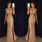 Gown Evening Summer V Neck Elegant Split Sequins Slim Plus Size Dress Long Gown Evening Dress