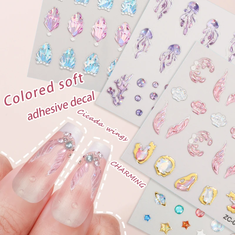5D Bule Transparent Crystal False Gem Designer Nail Charms Nail Decal Stickers & Decals supplier