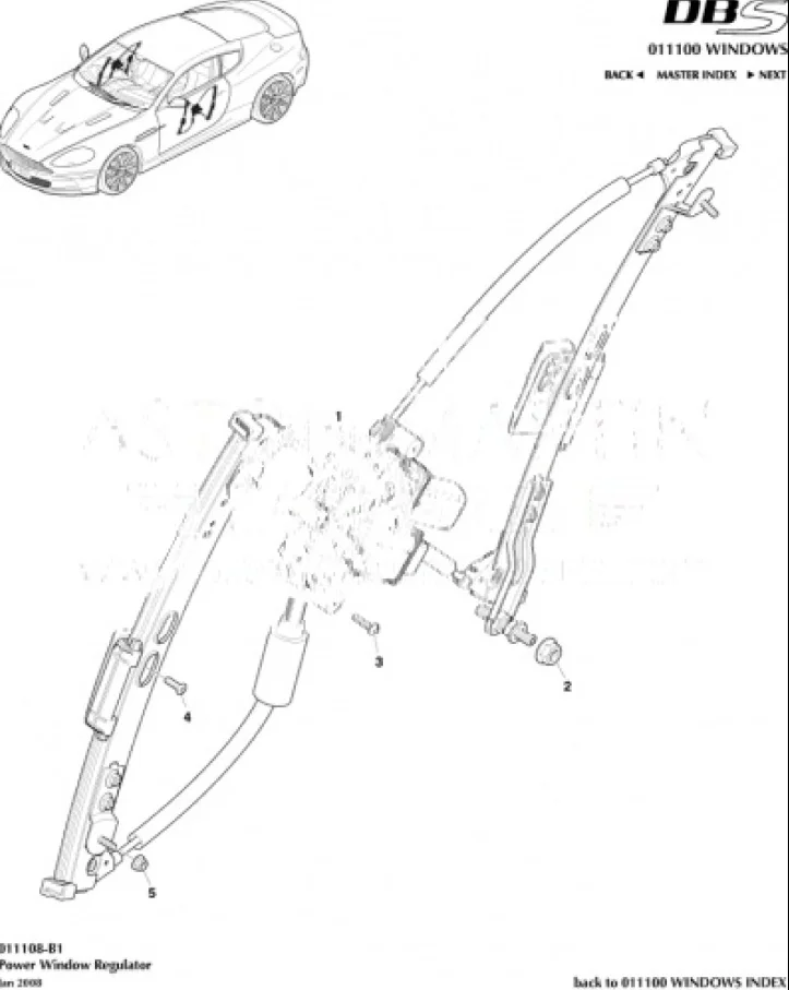 Left Power Window Regulator Electric Window Regulator For Aston Martin DB9 DBS Vanquish 4G43F23201AE Disassembled Car Part details