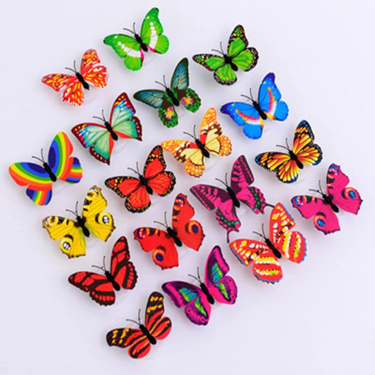 Kids Rooms Home Decorative Adhesive Led Glowing 3d Butterfly Wall Stickers for Party