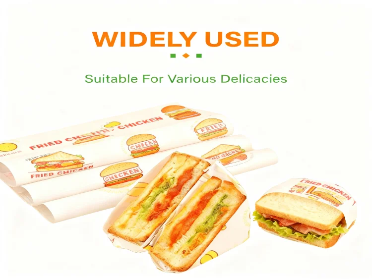 Vlastní nepromastitelné čtvercové potravinářské obalové sáčky Barevné papírové obaly na sušenky Sáček na hamburgerový croissant