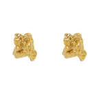 Metal Earrings Hyacinth Vintage Gold Statement Wrinkled Stainless Metal Stud Earrings Irregular Geometric
