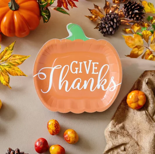 Disposable Pumpkin Plates for Parties for Thanksgiving Tableware & Harvest Festival Decorations manufacture