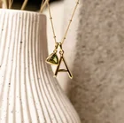 Fashion Design Jewelry Women Stainless Steel 12 Colors Birthstones Necklace