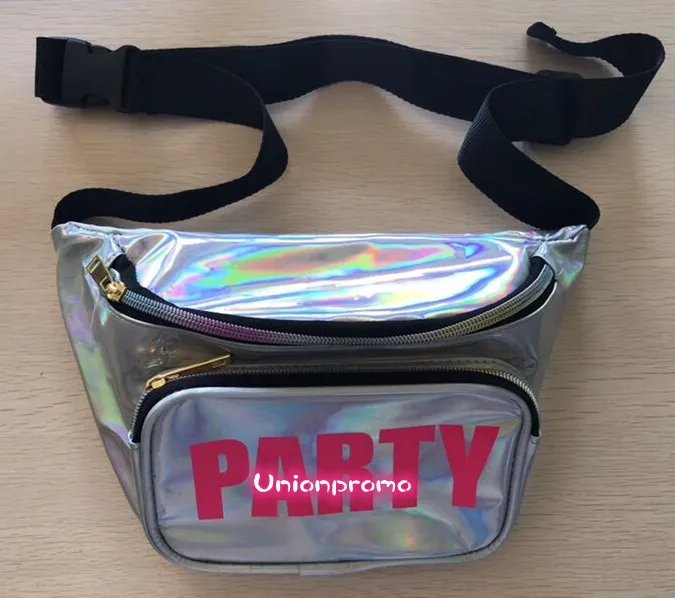 Wholesale Custom Holographic PVC Fanny Pack Adjustable Waist Belt for Women for Travel Running Crossbody Use