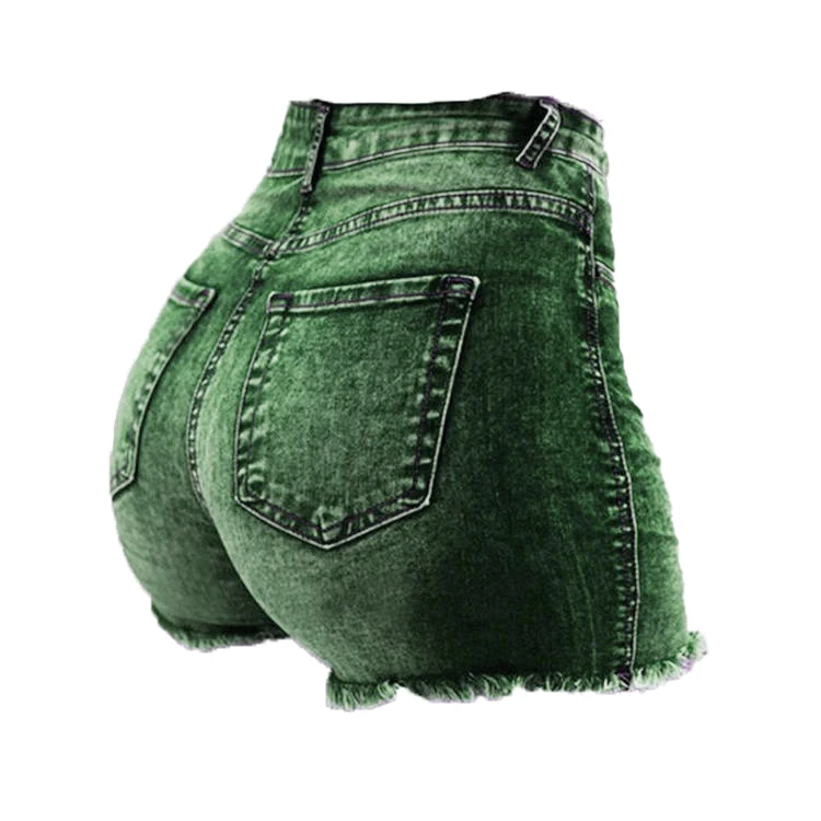 High Stretchy Skinny Jeans Women 2024 Summer Hot Selling Button Fly Ripped Jeans Women Cotton Jean Shorts factory