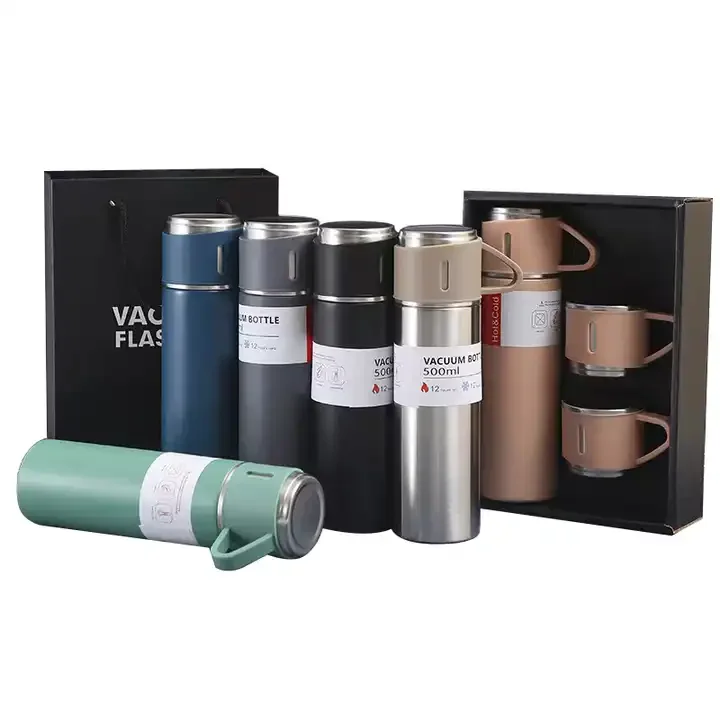 Free  shipping Stainless Steel Vacuum Flask Travel Mug Business Thermos Cup Vacuum Flask Gift Set 304 Box