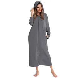 Newest Design Women's Autumn Winter New Women's Zipper Shirt Pajamas Long Sleeve Home Wear