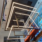 Pendant Light Led Pendant Light Modern Chandelier Pendant Light Rectangular Customized Hexagon Cross Square Rectangle Shaped Suspended Linear Pendant Light
