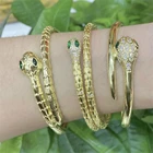 Snake Bangles Bangle Trendy Gold Plated Snake Bangles Opening Cuff Bangle For Women Cubic Zirconia Hips Hops Bangle