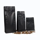 Pouch Foil Stocked Flat Bottom Coffee Zipper Pouch Aluminum Foil Packaging Bags