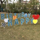 Outdoor Lawn Decorations Colorful Born On Easter April Happy Birthday Party Yard Signs