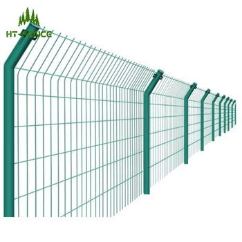 HT-FENCE pvc coated 50x200mm high quality 3d bending curved welded wire mesh farm garden fence panel