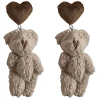Earrings Bear Studs Fall/winter Plush Earrings