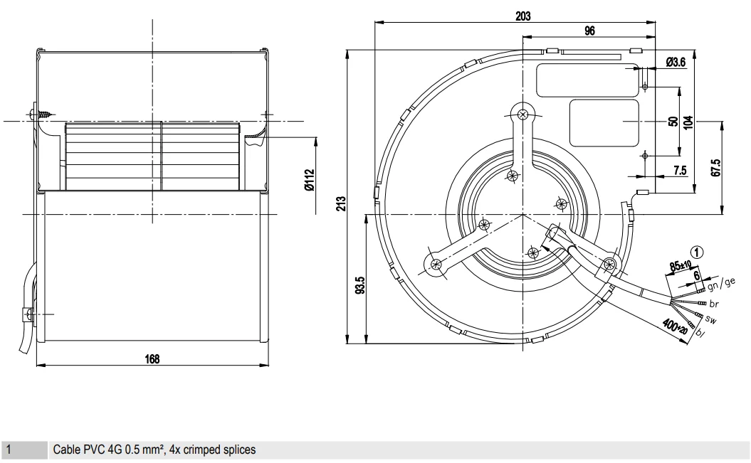 Ball Bearing, D2E133-CI33-56, 230V, 175W, 0.77/0.84A - detail 20