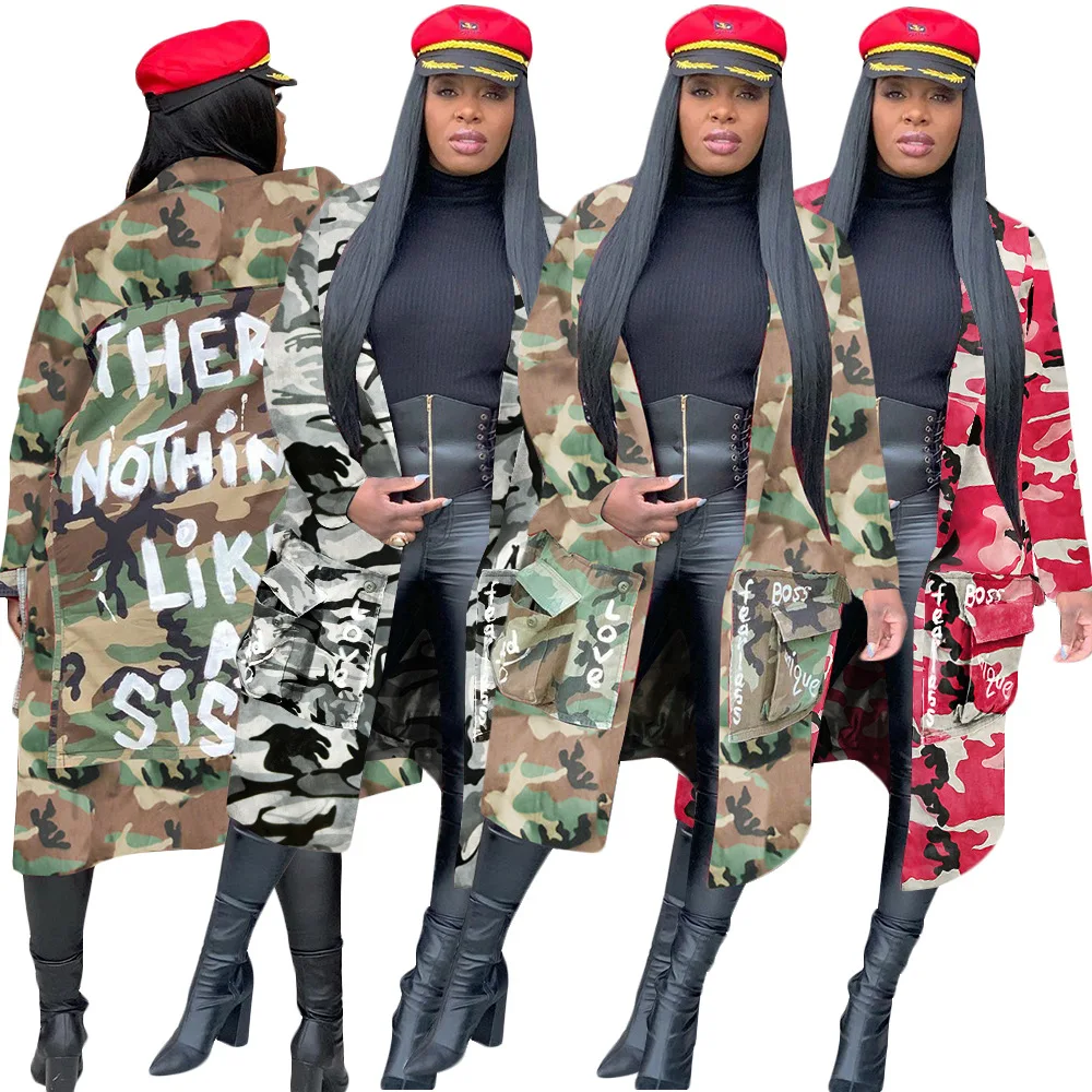 army print jacket womens