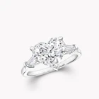 925 Sterling Silver Silver Classic Simple Love Heart Shaped Wedding Rings In 925 Sterling Silver
