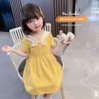 Girl Dress Cotton Baby Girl Dress Summer 2021 New Korean Girl Doll Collar Cotton Skirt Child Princess Dress
