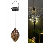 Drop Waterproof Drop Shipping Metal Lamp Waterproof Led Light Outdoor Garden Decor Hanging Solar Light
