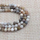Wholesale Natural Bamboo Leaf Agate Stone Beads Loose Round 6/8/10mm Beads For Jewelry Making