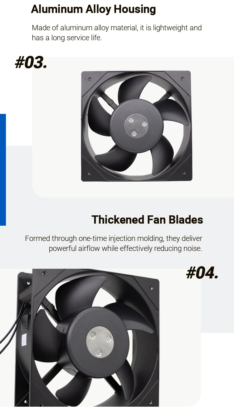 Industrial Axial Cooling Fan, YC20572, 100V, 205*205*72mm - detail 14