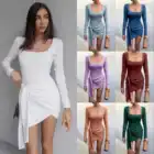Sexy 1 Piece Xmhs Mini Dress Women Summer Hot Sexy 1 Piece Draped Dresses Bag Hip Sexy Club Dress Bodycon