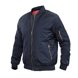 Men's 100% Polyester Winter Bomber Jacket Coats Camping Jacket  Windproof Thick Flying Jacket