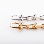 18k 2021 Latest T-lock Jewelry Elegant Link Chain Design 18K Gold Plated Personalized Charm Bracelet