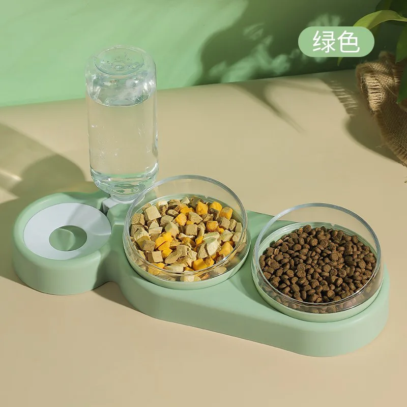 3 in 1 Pet Cat Food Feeding Bowl Automatic Water Dispenser Bottle for Cat Dog Food Storage Feeding Bowl