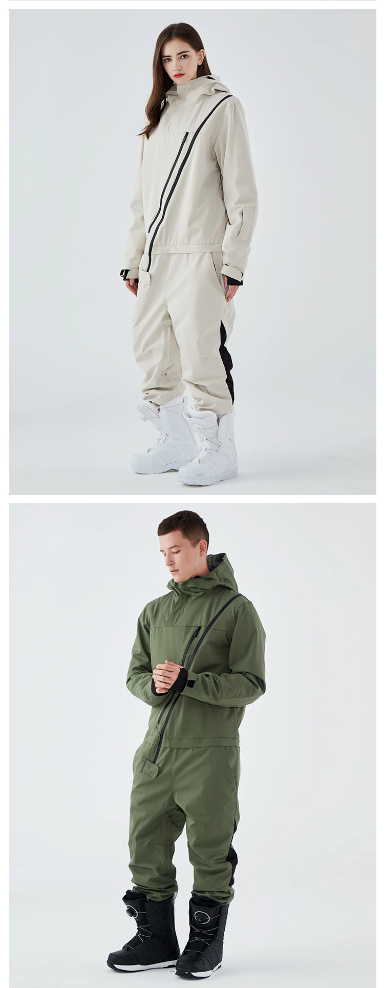 Ski Overalls Women Korea Design Skiing One Piece Set Snowboarding Men