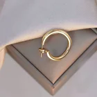 Hoop Earrings Statement Metal 18K Gold Twisted Circle Small Hoop Earrings 2021 Women