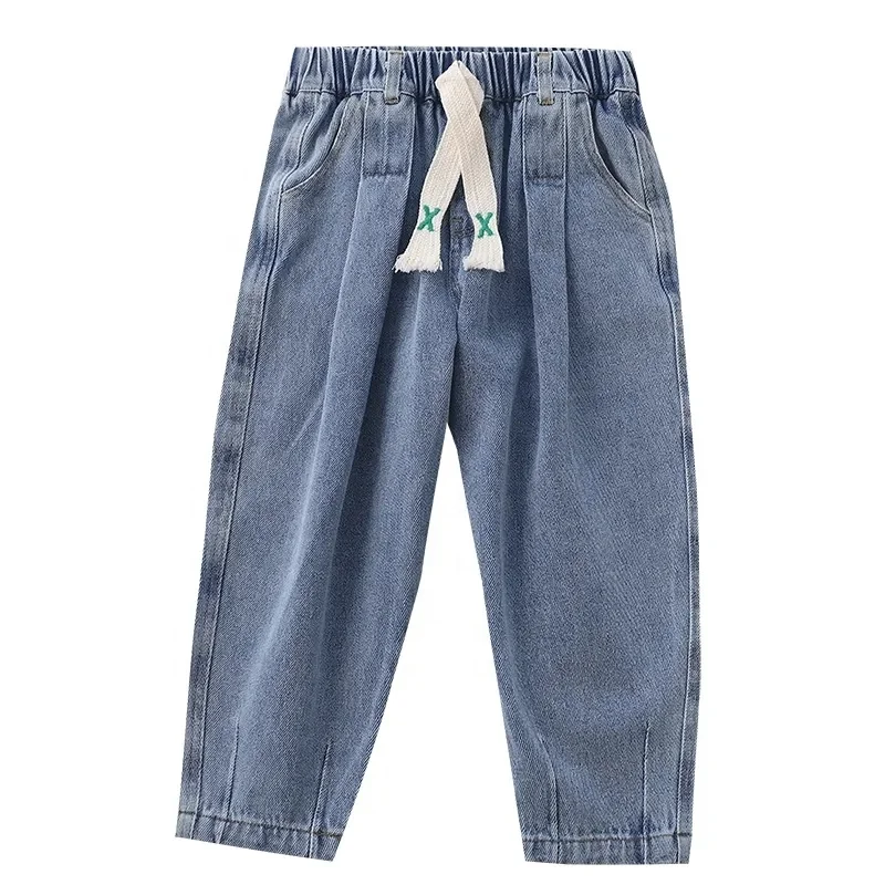 New Style Hot Selling Kids Skinny Pants Boys Elastic Waist Kids Jeans Washed Spandex Denim Boys Denim Jeans