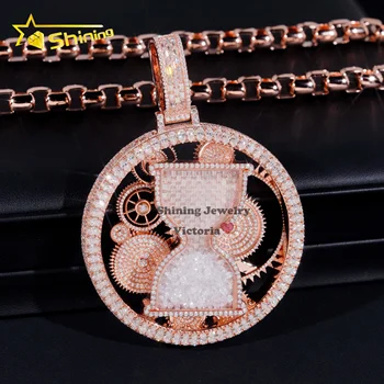 Rapper Jewelry VVS Moissanite Iced Out Full Diamonds Hip Hop Jewelry 925 Sterling Silver Personalized Custom Moissanite Pendant