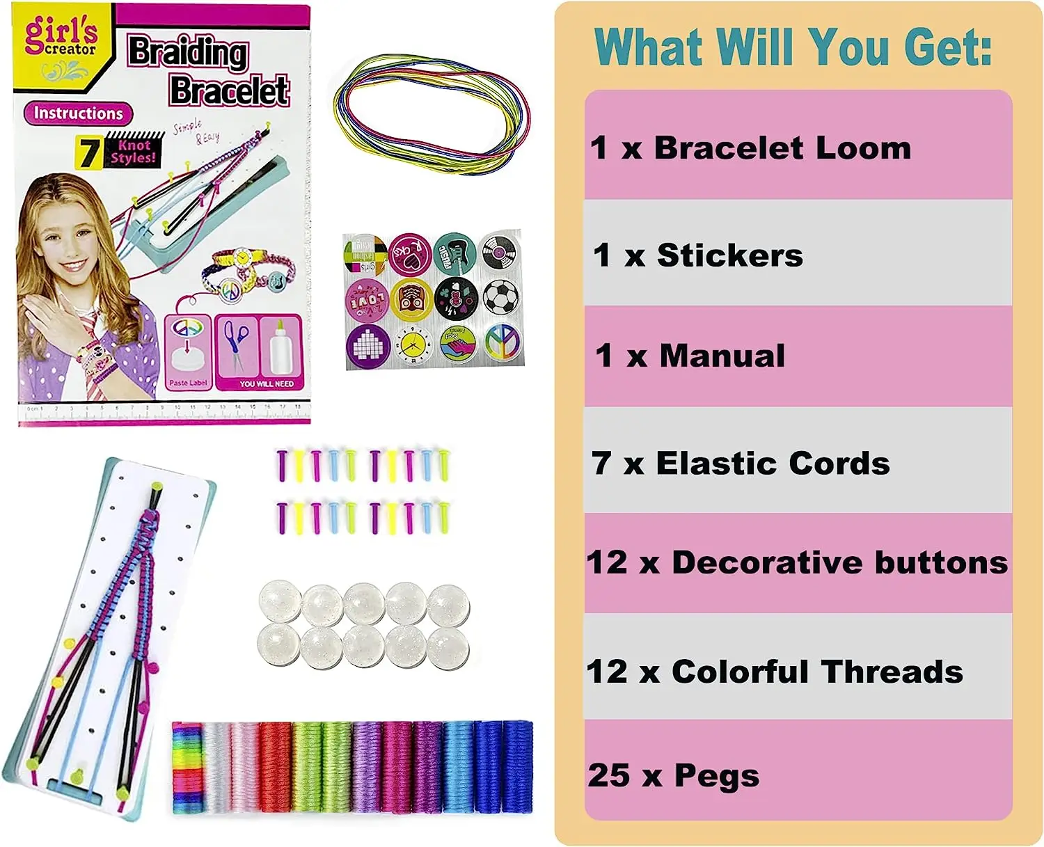 Making Woven Bracelets Craft Machine Toys Kid DIY Jewelry Making Kits Friendship Bracelet Maker Kit For Girls