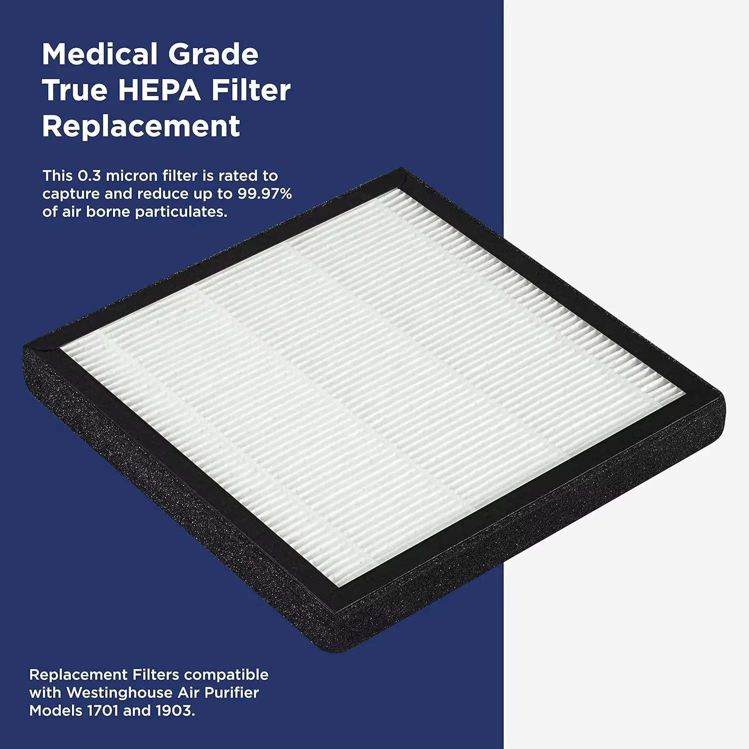 product customized air purifier filter hepa h13 pleated filter compatible with 1701 1702 model air purifier dust vocs pm25 removal-2