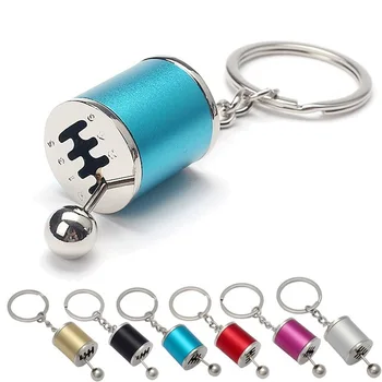 Car Refitting Creative Charms Keychain Manual Transmission Lever Metal Gear Head Key Ring Car Speed Gearbox Keychains