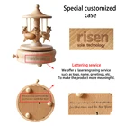 Train Music Music Box Small Wooden TaiYi Wooden Small Train Mechanical Music Box For Home Decoration