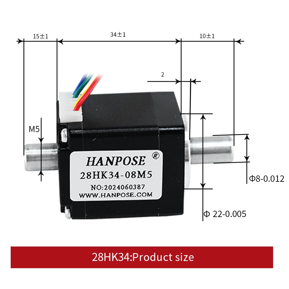 product hanpose nema 34 08a dual axis stepper motor 28hk34 28hk40 28hk50 18 degrees 2 phase stepper motor-8