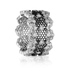 Rochime Delicate Women Black Lace Paved Diamonds Gold Plated Ring 925 Silver 5Azircon Finger Rings