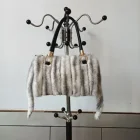 Bag In China 100% Mink Fur 100% Cowhide Fashionable Lady's Leather Bag Handbag 100% Made In China