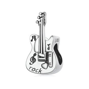 SCC2076 Genuine jewelry music series charms 925 sterling silver vintage bass charms for bracelet