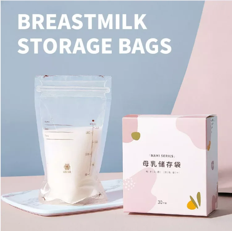 Custom Printed Double Zipper Seal Breast Milk Cooler Bag Pre Sterilized