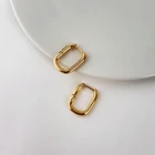 18k Gold Earrings Non Tarnish Free 18k Gold Plated Stainless Steel Geometric Chunky Hoop Earrings