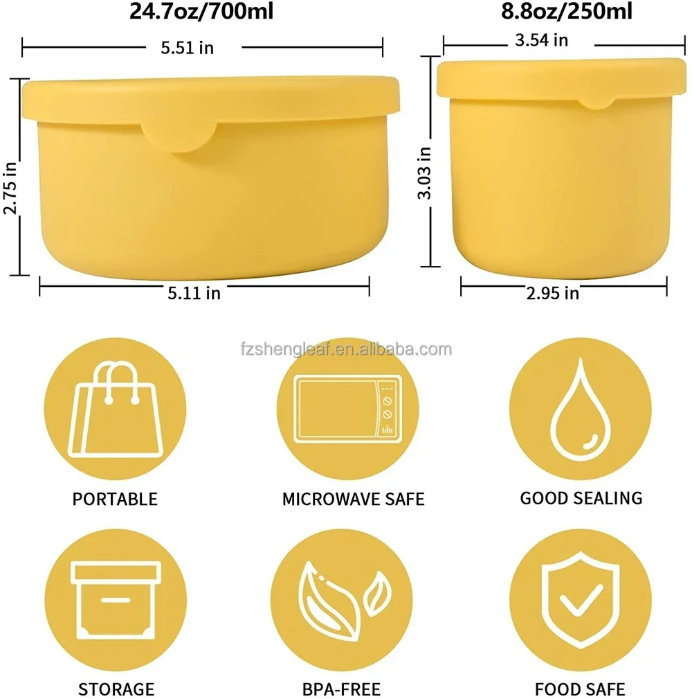 product cute kid childrens insulated portable heated bento silicone food container school lunch box set for kids and adults-1