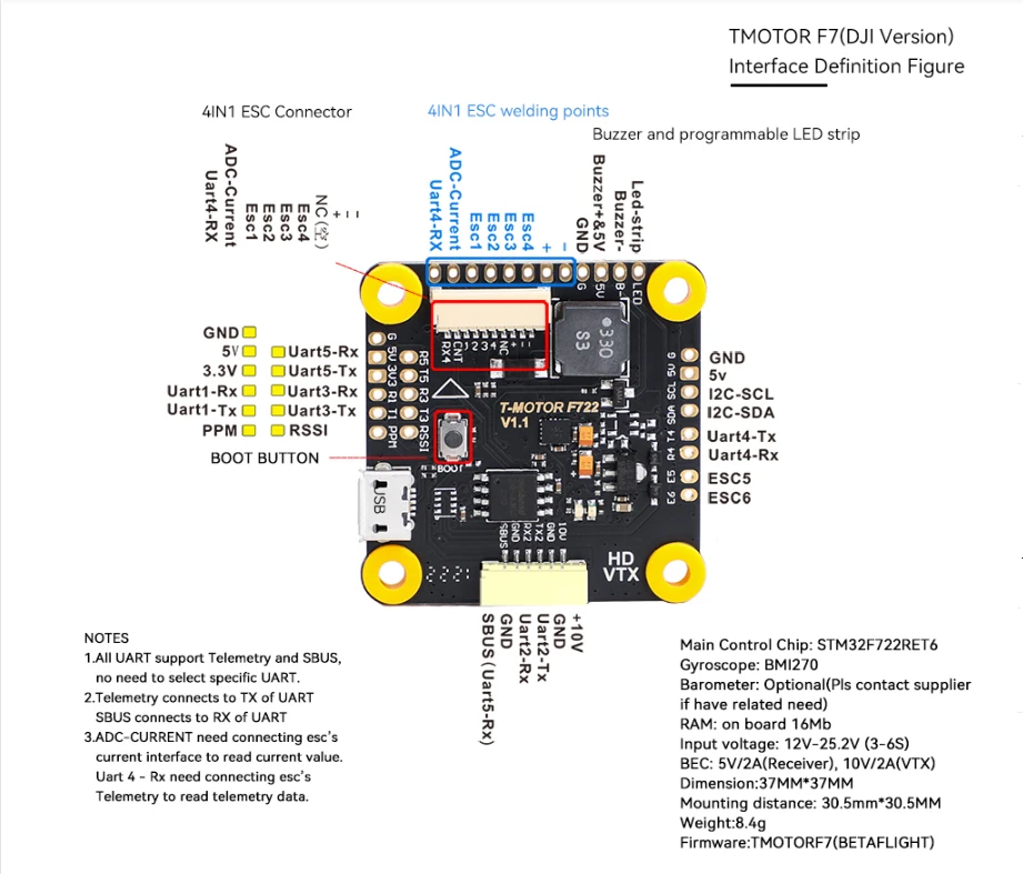 F7 HD FPV DJI Flight Controller Stack 30x30 Carbon Fiber FC with 4in1 55A ESC | WiFi Config | 3-6S Freestyle Racing Drone Parts H66b81e811a4540a78122139707511c1aH