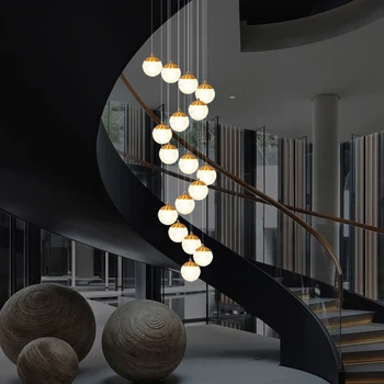 Circular lights can be customized for villa stairs, double staircase, living room, dining room, and hanging lightslight ceiling