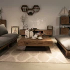 Wood Table European Style Rustic Furniture Reclaimed Solid Square Wood Coffee Table