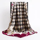 Check Scarf Check Printed Ladies Scarf Summer Sunscreen Shawl Retro Bandana Scarf