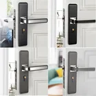 Door Lock Door Black Door Lock Stainless Steel 2.0mm Thick Door Lock Black And Gray Silent Door Lock
